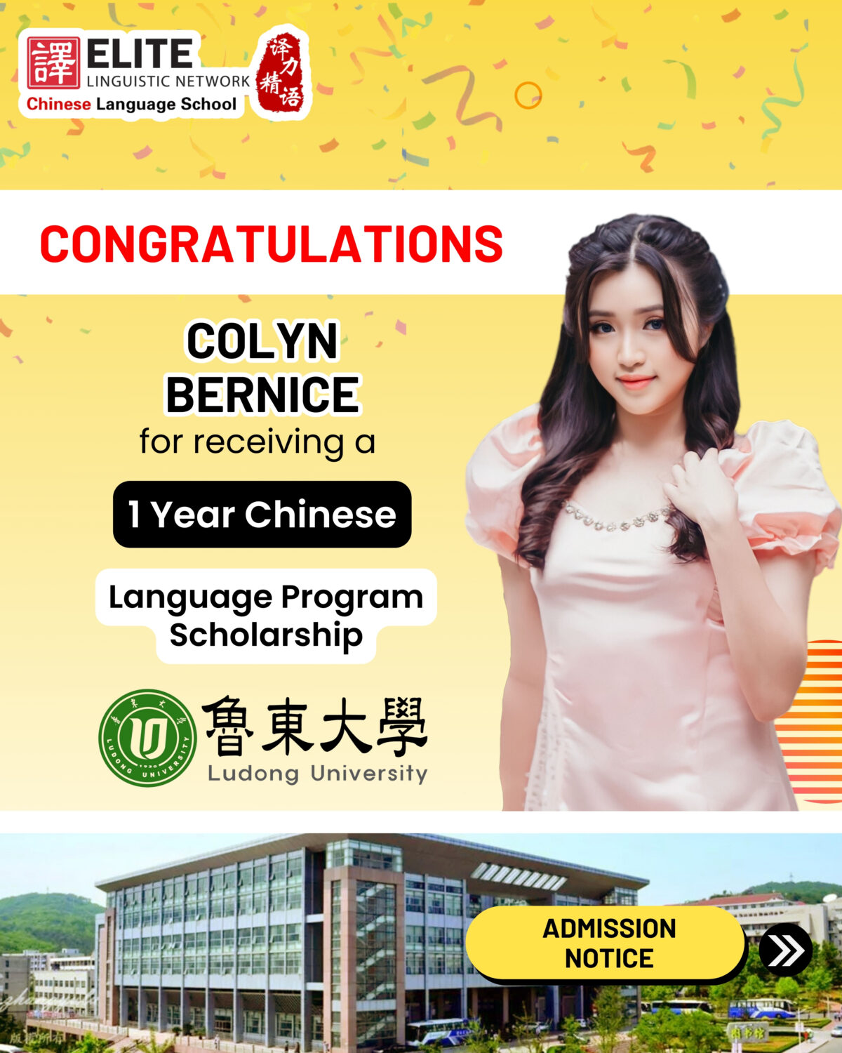 Scholarship Testimonial and Congratulatory Post | Elite Linguistic Academy
